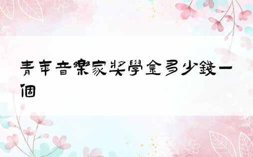 青年音乐家奖学金多少钱一个