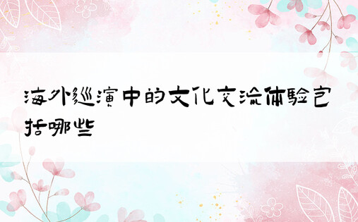 海外巡演中的文化交流体验包括哪些